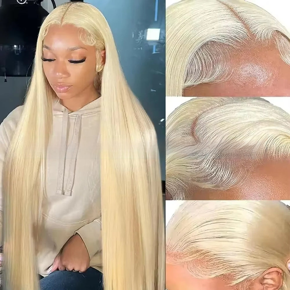 Alluring Color 12-40Inch 613 Blonde Straight Human Hair Wigs DIY Colors – Allure & More